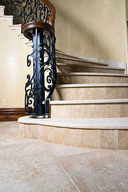 Stairway stone floor | Johnston Paint & Decorating